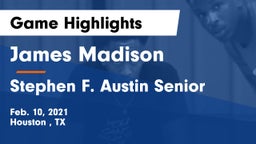 James Madison  vs Stephen F. Austin Senior  Game Highlights - Feb. 10, 2021