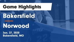 Bakersfield  vs Norwood Game Highlights - Jan. 27, 2020