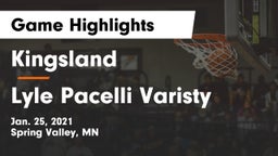 Kingsland  vs Lyle Pacelli Varisty Game Highlights - Jan. 25, 2021