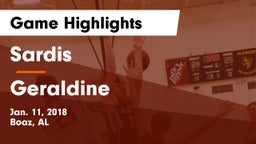 Sardis  vs Geraldine Game Highlights - Jan. 11, 2018