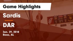 Sardis  vs DAR Game Highlights - Jan. 29, 2018