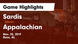 Sardis  vs Appalachian Game Highlights - Nov. 25, 2019