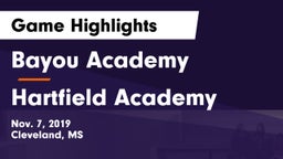 Bayou Academy  vs Hartfield Academy  Game Highlights - Nov. 7, 2019