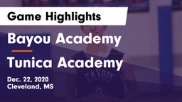 Bayou Academy  vs Tunica Academy Game Highlights - Dec. 22, 2020