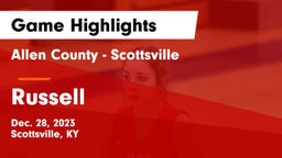 Allen County - Scottsville  vs Russell  Game Highlights - Dec. 28, 2023