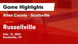 Allen County - Scottsville  vs Russellville  Game Highlights - Feb. 13, 2024