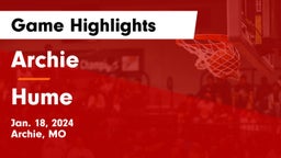 Archie  vs Hume  Game Highlights - Jan. 18, 2024