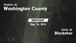 Matchup: Washington County vs. Blacksher  2016