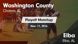 Matchup: Washington County vs. Elba  2016