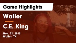Waller  vs C.E. King Game Highlights - Nov. 22, 2019