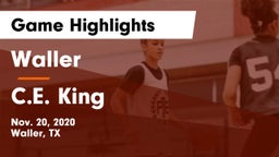 Waller  vs C.E. King  Game Highlights - Nov. 20, 2020