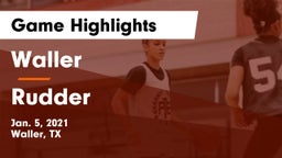Waller  vs Rudder  Game Highlights - Jan. 5, 2021