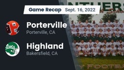 Recap: Porterville  vs. Highland  2022
