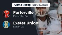 Recap: Porterville  vs. Exeter Union  2022