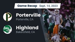 Recap: Porterville  vs. Highland  2023