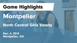 Montpelier  vs North Central Girls Varsity Game Highlights - Dec. 4, 2018
