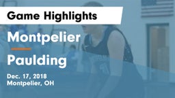 Montpelier  vs Paulding  Game Highlights - Dec. 17, 2018