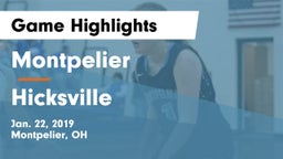 Montpelier  vs Hicksville  Game Highlights - Jan. 22, 2019