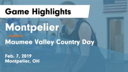 Montpelier  vs Maumee Valley Country Day  Game Highlights - Feb. 7, 2019