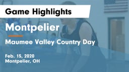Montpelier  vs Maumee Valley Country Day  Game Highlights - Feb. 15, 2020