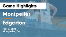 Montpelier  vs Edgerton  Game Highlights - Jan. 2, 2021