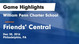 William Penn Charter School vs Friends' Central  Game Highlights - Dec 30, 2016