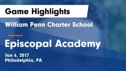 William Penn Charter School vs Episcopal Academy   Game Highlights - Jan 6, 2017