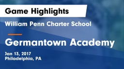 William Penn Charter School vs Germantown Academy Game Highlights - Jan 13, 2017