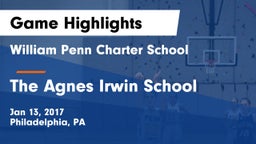 William Penn Charter School vs The Agnes Irwin School Game Highlights - Jan 13, 2017