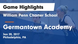 William Penn Charter School vs Germantown Academy Game Highlights - Jan 20, 2017