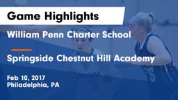 William Penn Charter School vs Springside Chestnut Hill Academy  Game Highlights - Feb 10, 2017