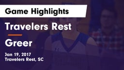 Travelers Rest  vs Greer  Game Highlights - Jan 19, 2017