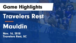 Travelers Rest  vs Mauldin  Game Highlights - Nov. 16, 2018