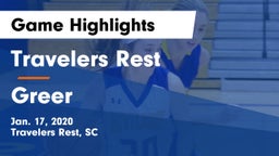 Travelers Rest  vs Greer  Game Highlights - Jan. 17, 2020