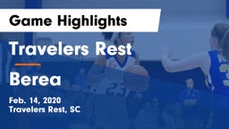 Travelers Rest  vs Berea  Game Highlights - Feb. 14, 2020