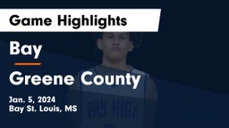Bay  vs Greene County  Game Highlights - Jan. 5, 2024