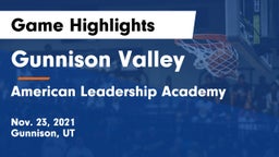 Gunnison Valley  vs American Leadership Academy  Game Highlights - Nov. 23, 2021