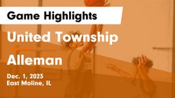 United Township vs Alleman  Game Highlights - Dec. 1, 2023