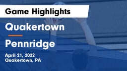 Quakertown  vs Pennridge Game Highlights - April 21, 2022
