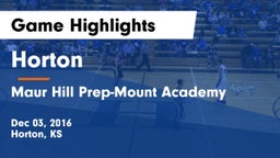 Horton  vs Maur Hill Prep-Mount Academy  Game Highlights - Dec 03, 2016