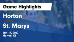 Horton  vs St. Marys  Game Highlights - Jan 19, 2017