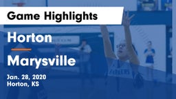 Horton  vs Marysville  Game Highlights - Jan. 28, 2020