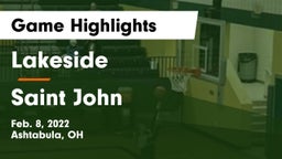 Lakeside  vs Saint John  Game Highlights - Feb. 8, 2022