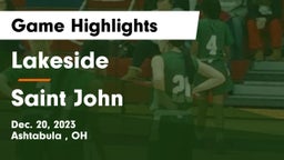 Lakeside  vs Saint John  Game Highlights - Dec. 20, 2023
