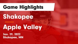 Shakopee  vs Apple Valley  Game Highlights - Jan. 29, 2022