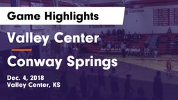 Valley Center  vs Conway Springs  Game Highlights - Dec. 4, 2018