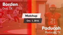 Matchup: Borden  vs. Paducah  2016
