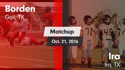 Matchup: Borden  vs. Ira  2016