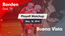 Matchup: Borden  vs. Buena Vista 2016