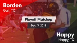Matchup: Borden  vs. Happy  2016